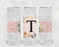 Initial Rose Gold Customized 20 oz Skinny Tumbler