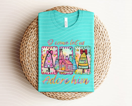O Come Let Us Adore Him Graphic Tee