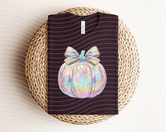 Holographic Pumpkin Graphic Tee