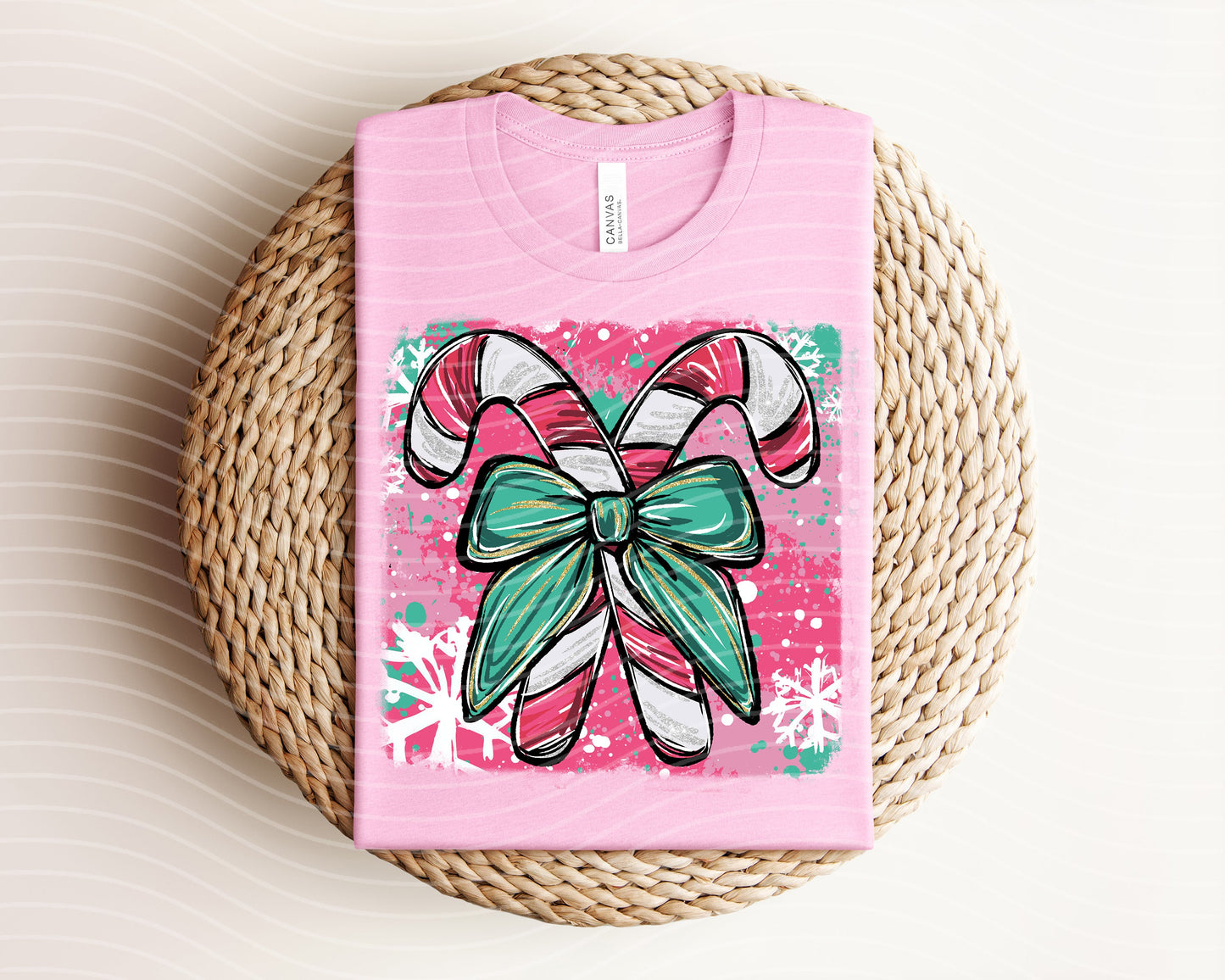 Painted Candy Cane Graphic Tee