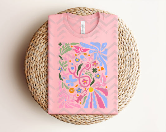 Floral Medical Graphic Tee