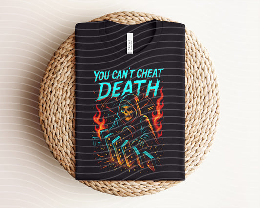 You Can't Cheat Death Neon Graphic Tee