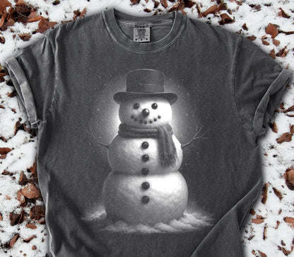 Black and White Snowman Graphic Tee