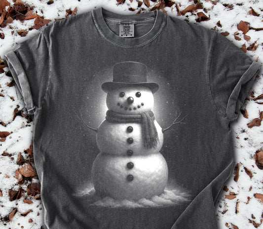 Black and White Snowman Graphic Tee