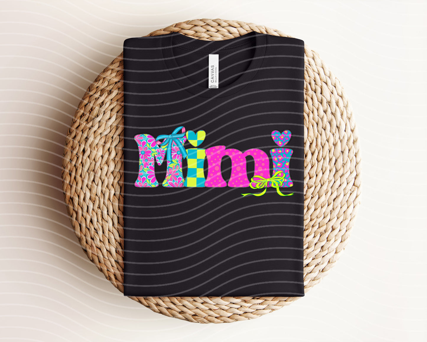Neon Floral Doodle Name Graphic Tee