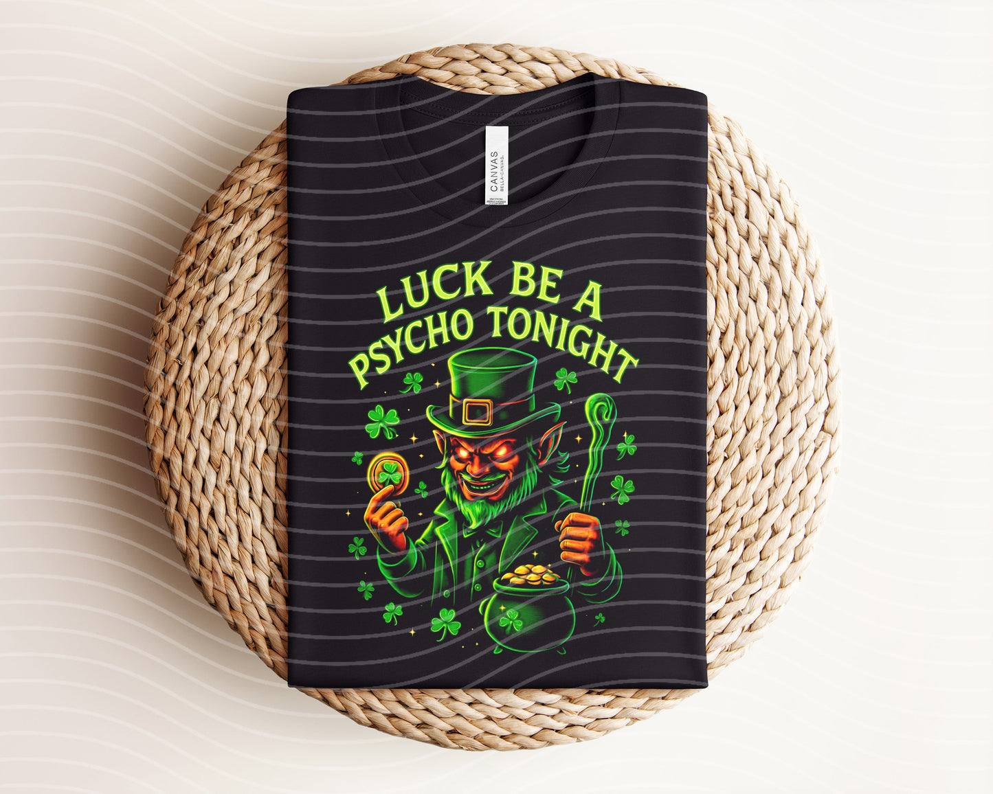 Luck Be a Psycho Tonight Neon Graphic Tee