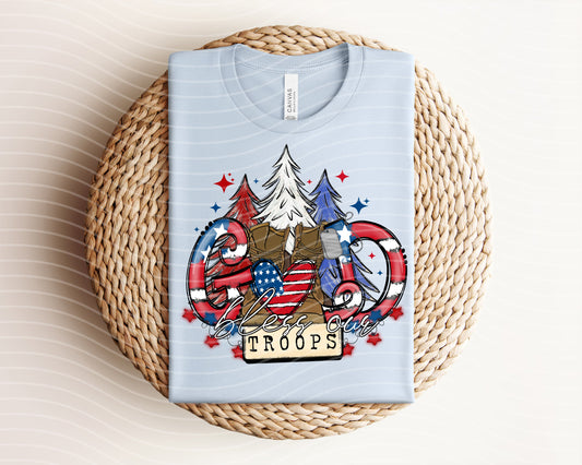 God Bless Our Troops Graphic Tee