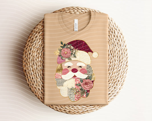 Patchwork Santa Graphic Tee