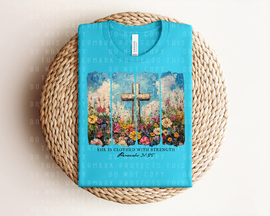 She is Clothed with Strength Graphic Tee