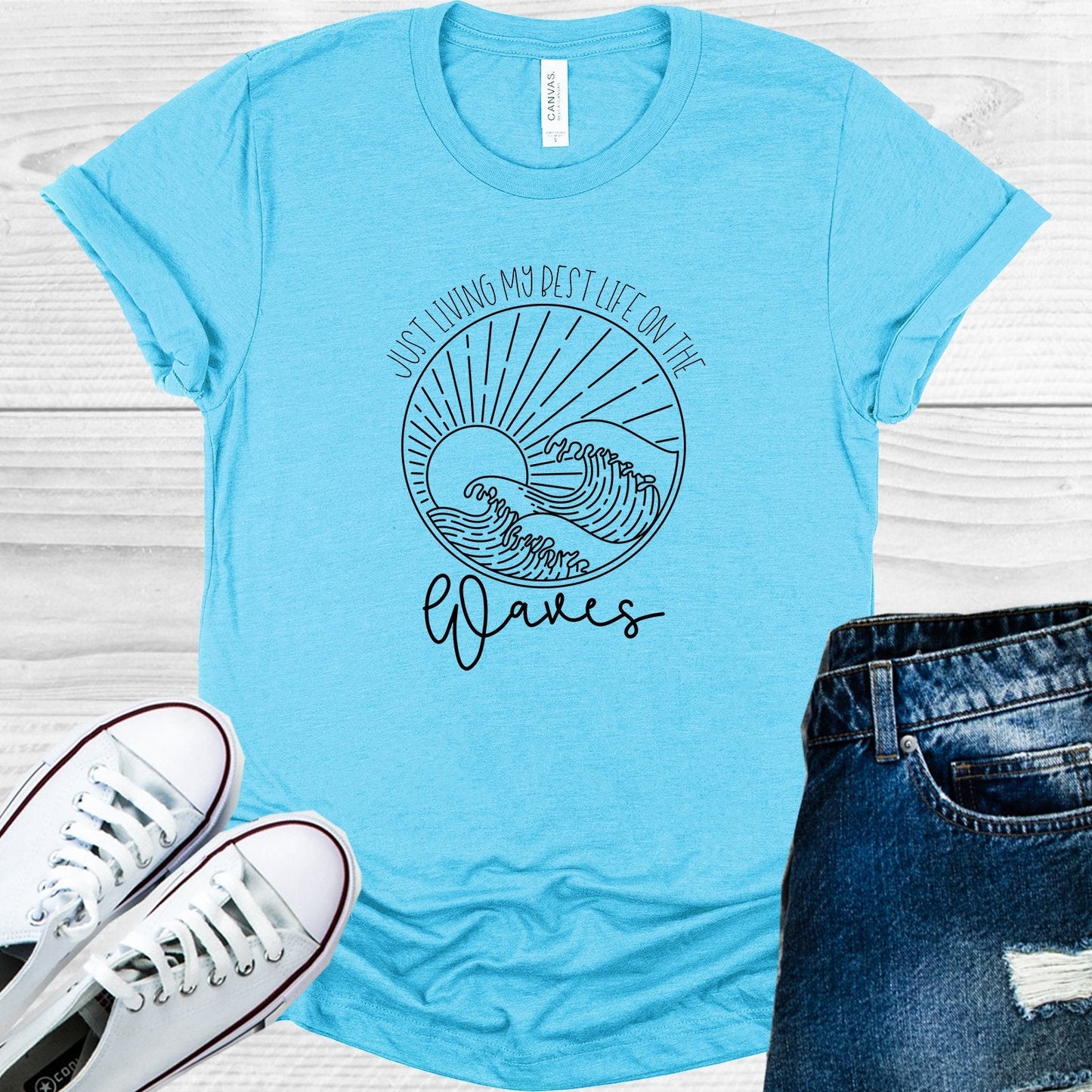 Just Living My Best Life on the Waves Graphic Tee