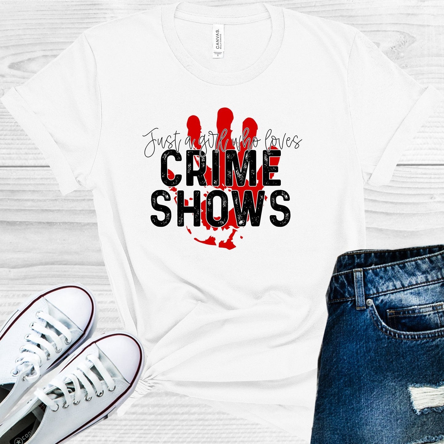 Just a Girl Who Loves Crime Shows Graphic Tee