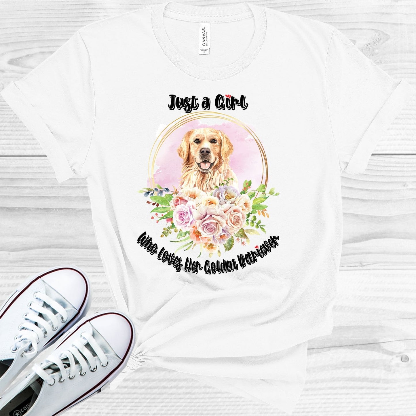 Just a Girl Who Loves Her Golden Retriever Graphic Tee