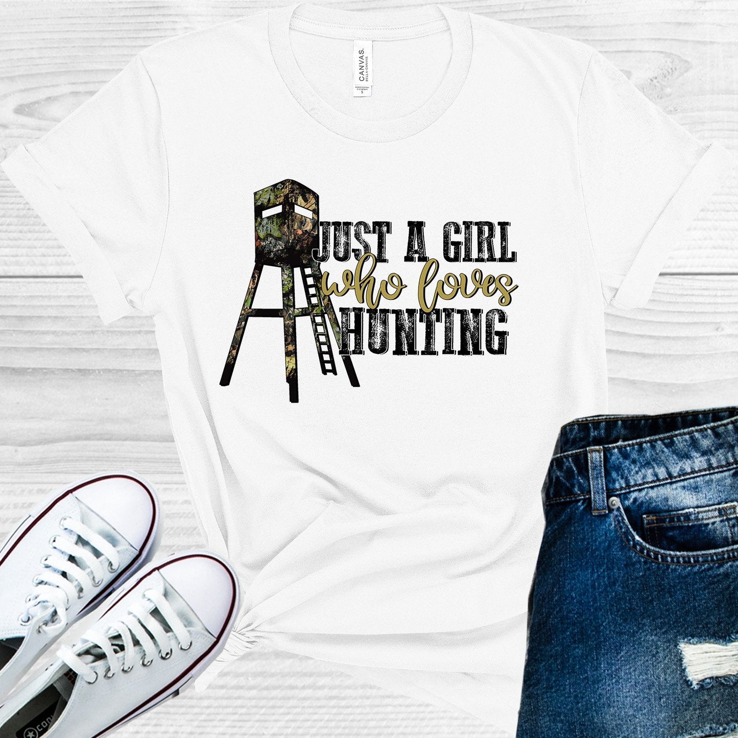 Just a Girl Who Loves Hunting Graphic Tee