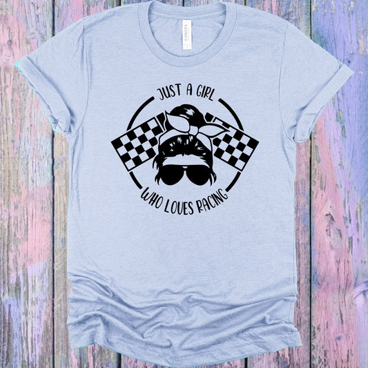 Just a Girl Who Loves Racing Graphic Tee