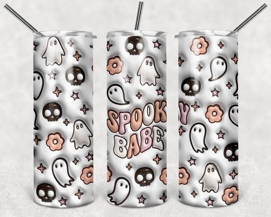 Spooky Babe Puffy 20 oz Skinny Tumbler