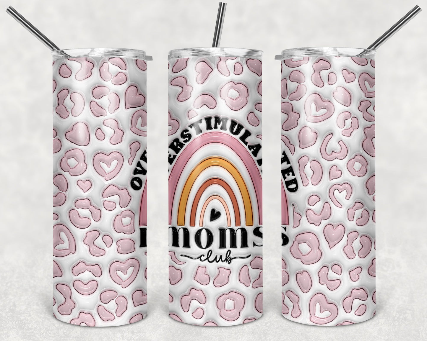Overstimulated Mom's Club Puffy 20 oz Skinny Tumbler