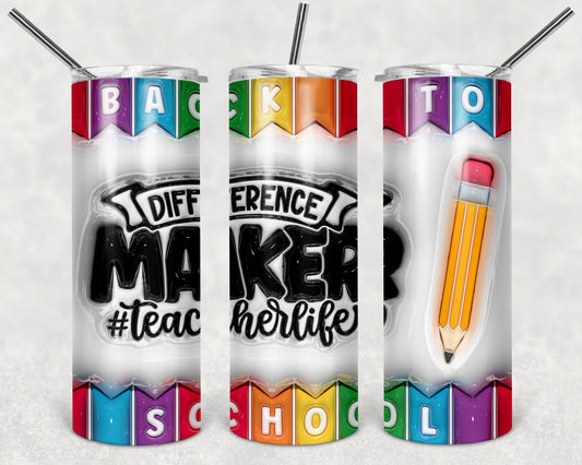 Difference Maker Puffy 20 oz Skinny Tumbler