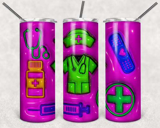 Nurse Puffy 20 oz Skinny Tumbler