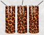 Orange Leopard Puffy 20 oz Skinny Tumbler