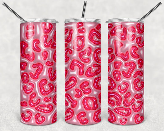 Pink Leopard Puffy 20 oz Skinny Tumbler