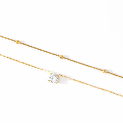 Layered Double Chain Necklace