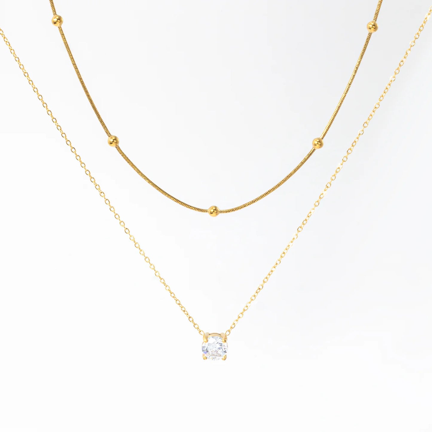 Layered Double Chain Necklace
