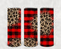 Leopard Buffalo Plaid 20 oz Skinny Tumbler