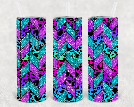 Leopard Chevron 20 oz Skinny Tumbler