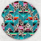 Car Coaster Set - Leopard Serape Chevron