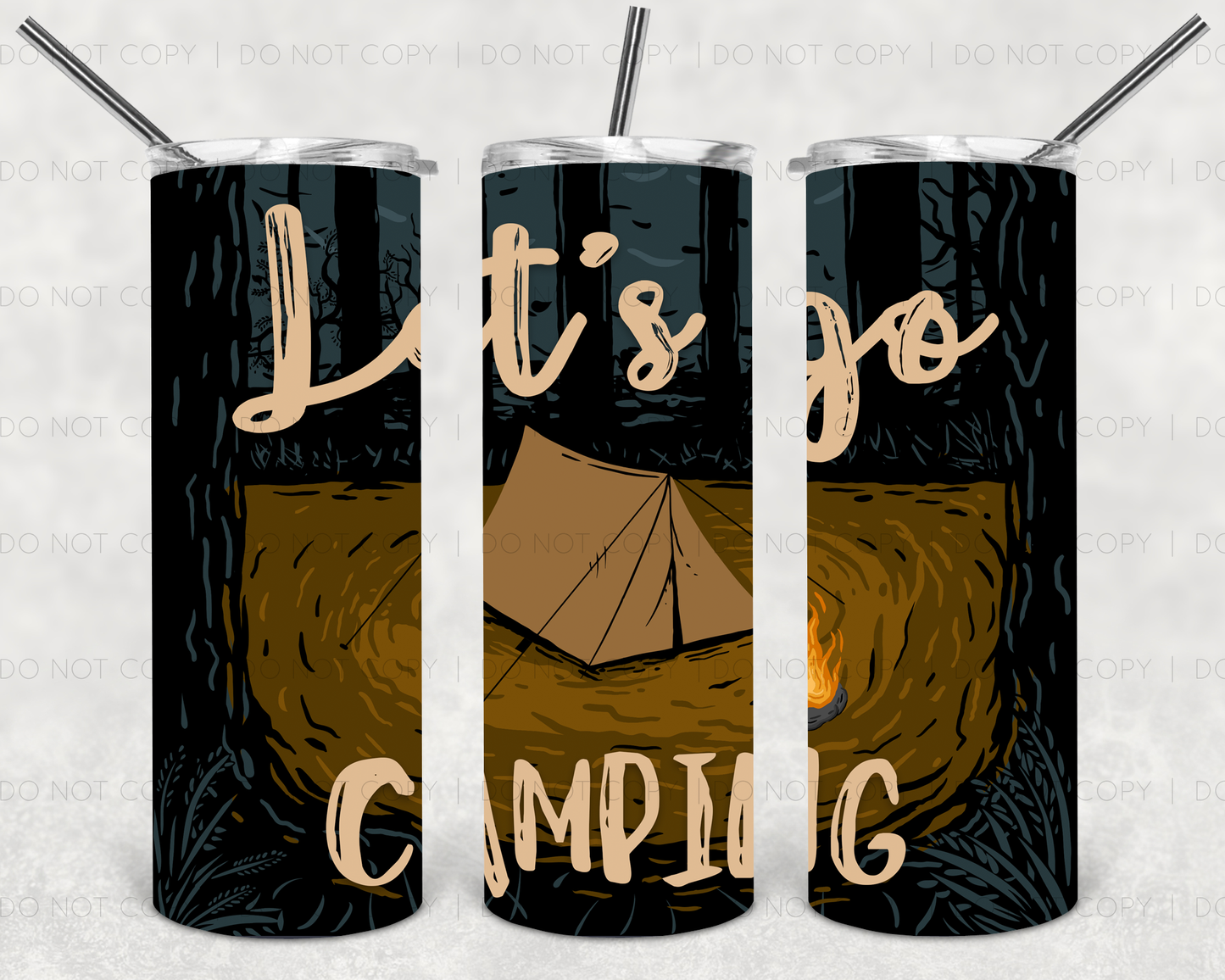 Let's Go Camping 20 oz Skinny Tumbler