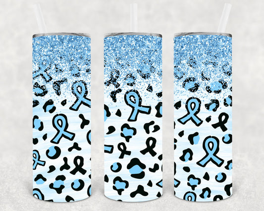Light Blue Ribbon 20 oz Skinny Tumbler