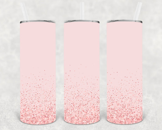 Light Pink Glitter Skinny 20 oz Skinny Tumbler