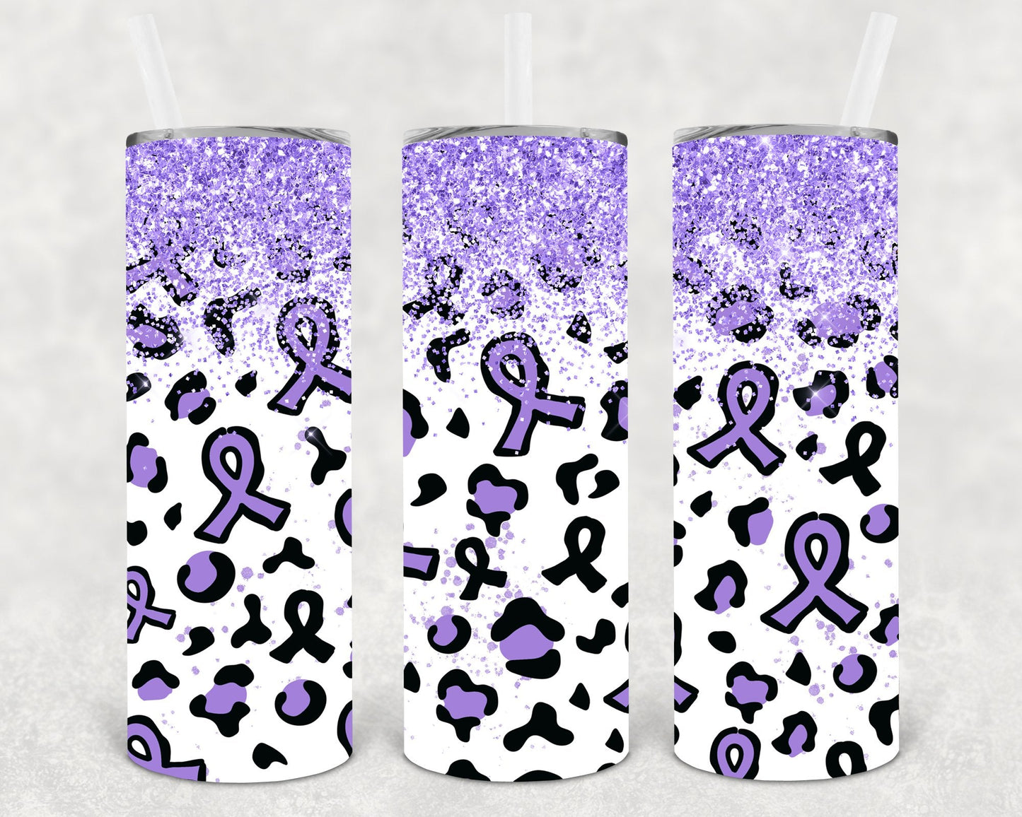 Light Purple Ribbon 20 oz Skinny Tumbler