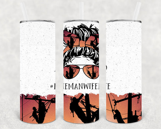 Lineman Wife Life #linemanwifelife 20 oz Skinny Tumbler