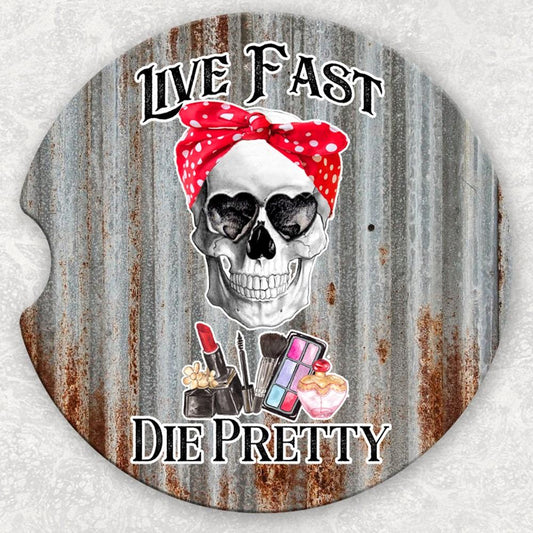 Car Coaster Set - Live Fast Die Pretty