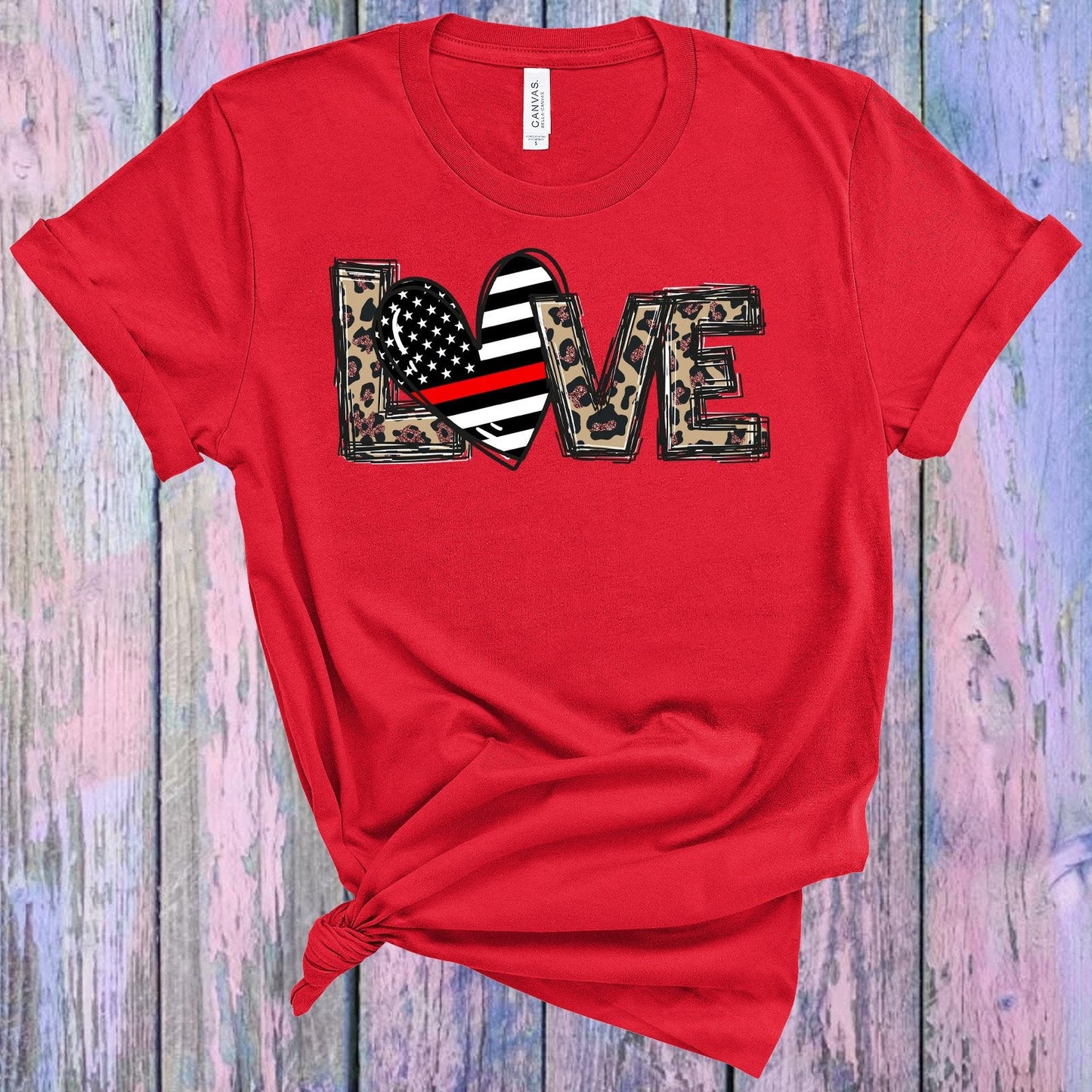 Love Red Line Graphic Tee