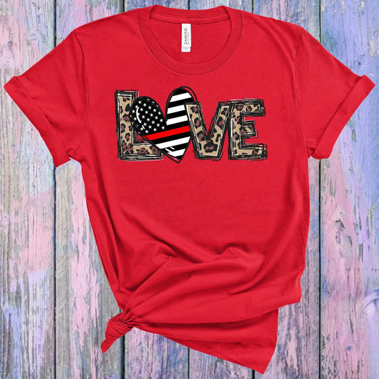 Love Red Line Graphic Tee