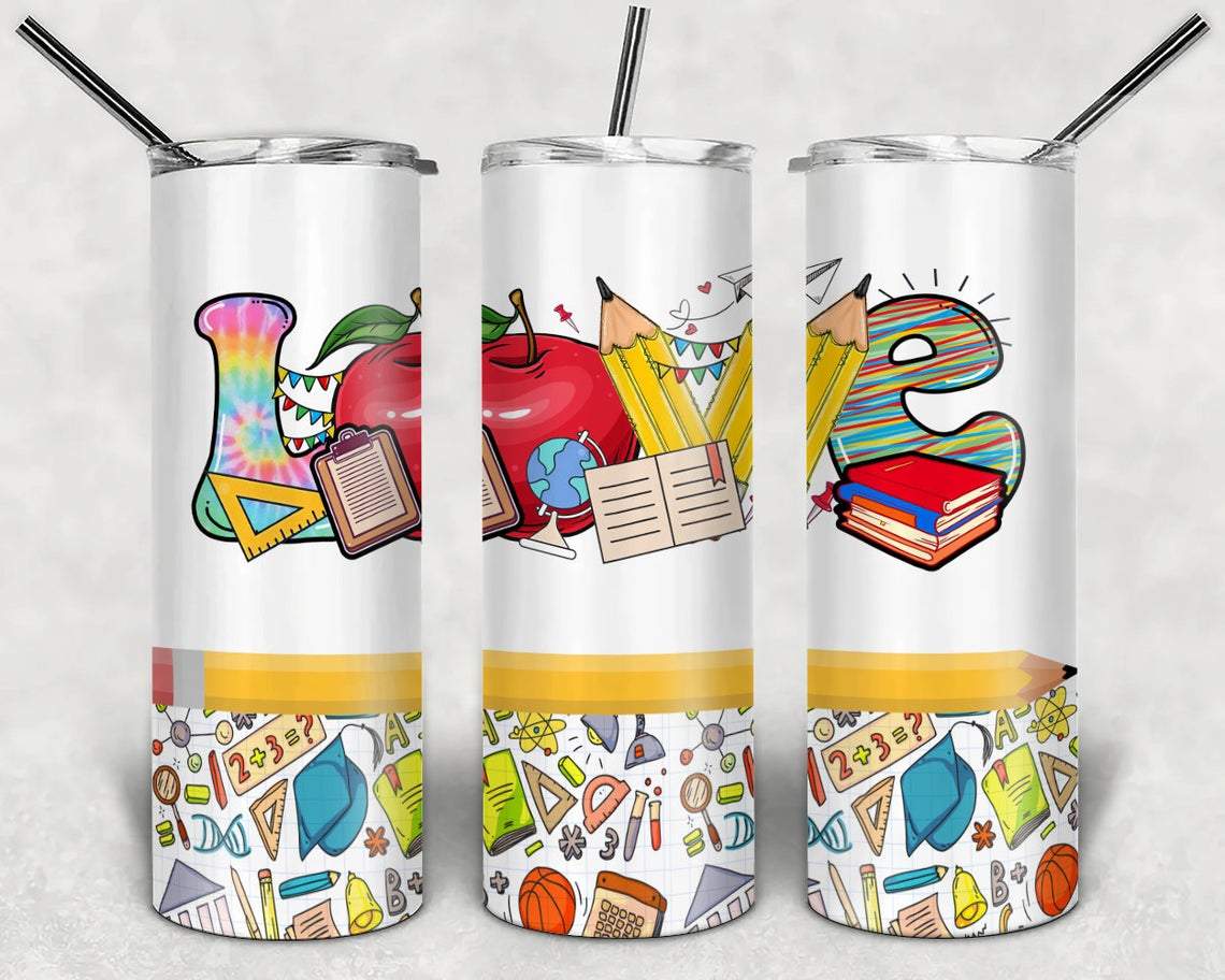 Love School 20 oz Skinny Tumbler