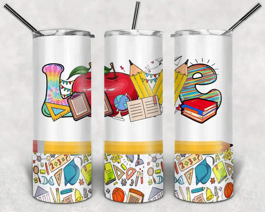 Love School 20 oz Skinny Tumbler