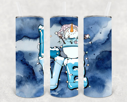 Love Snowman 20 oz Skinny Tumbler