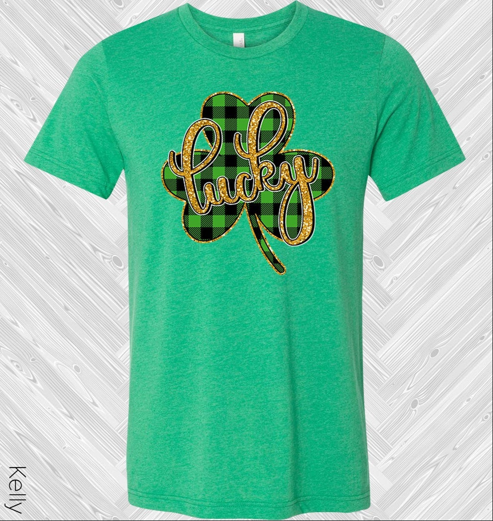 Lucky Buffalo Plaid Shamrock St. Patrick's Day Graphic Tee