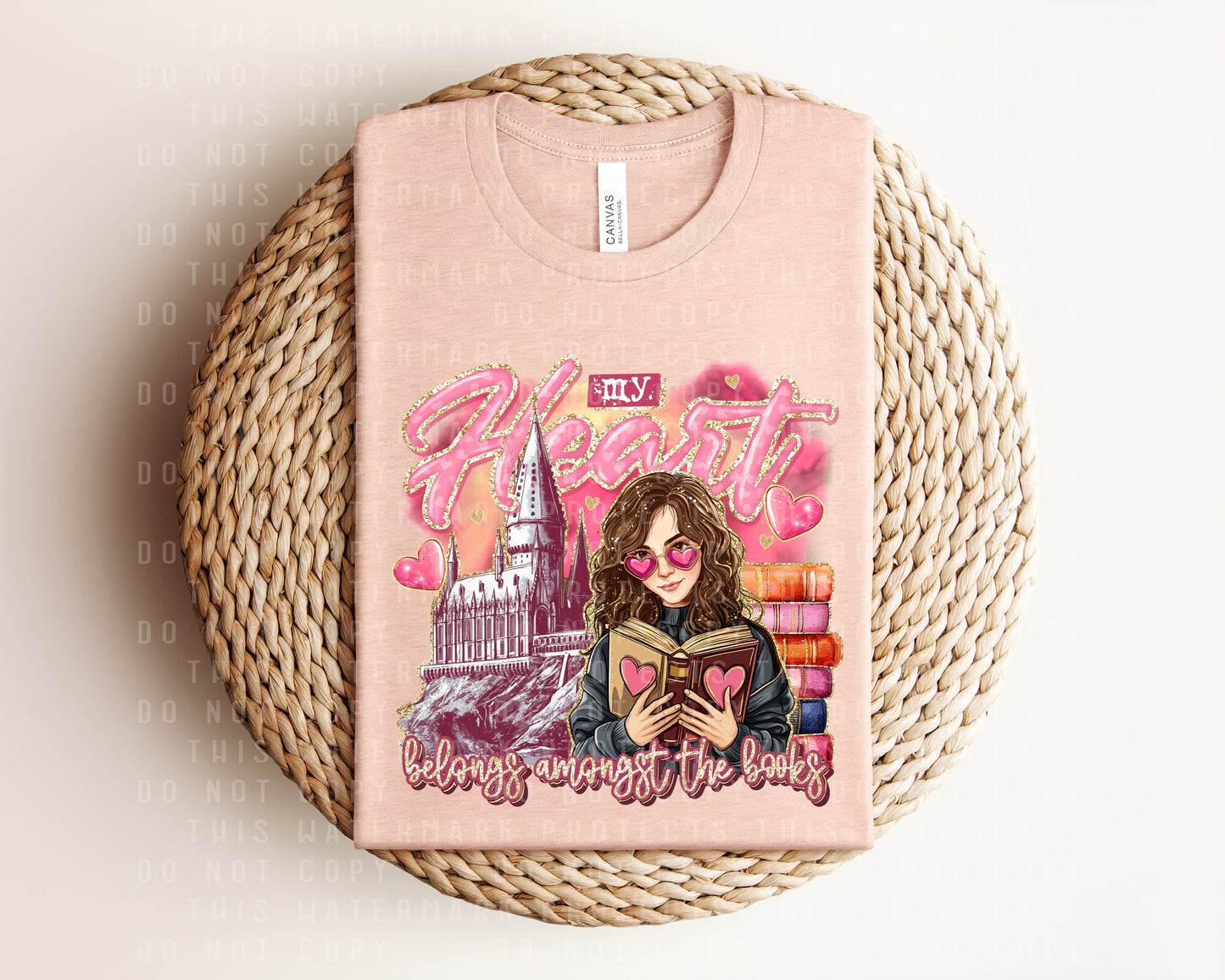 My Heart Belongs Amongst the Books Graphic Tee