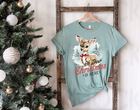 Oh Deer Christmas is Here Graphic Tee