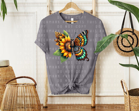 Sunflower Butterfly Graphic Tee