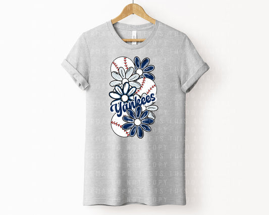 Yankees Floral Graphic Tee