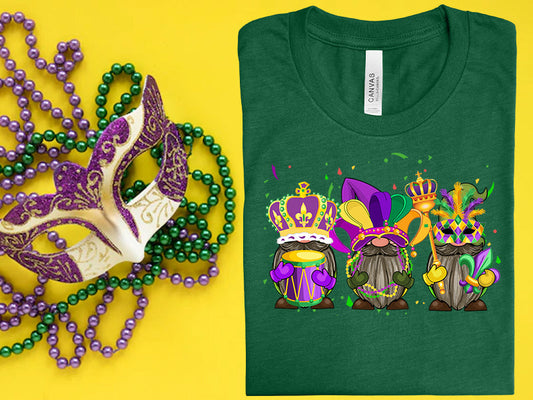 Mardi Gras Gnomes Graphic Tee