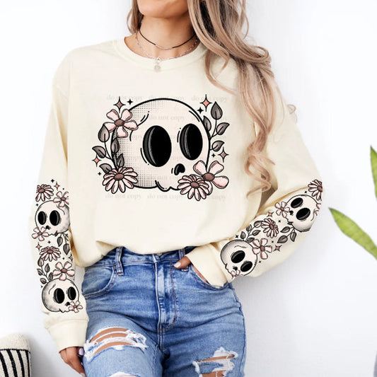 Floral Skull Graphic Tee