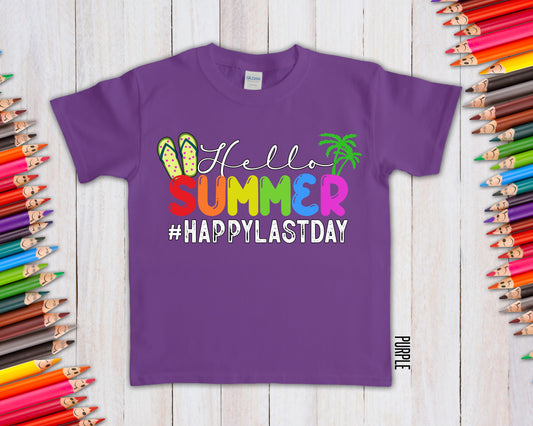 Hello Summer #HappyLastDay Graphic Tee