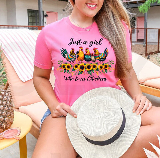 Just a Girl Who Loves Chickens Graphic Tee