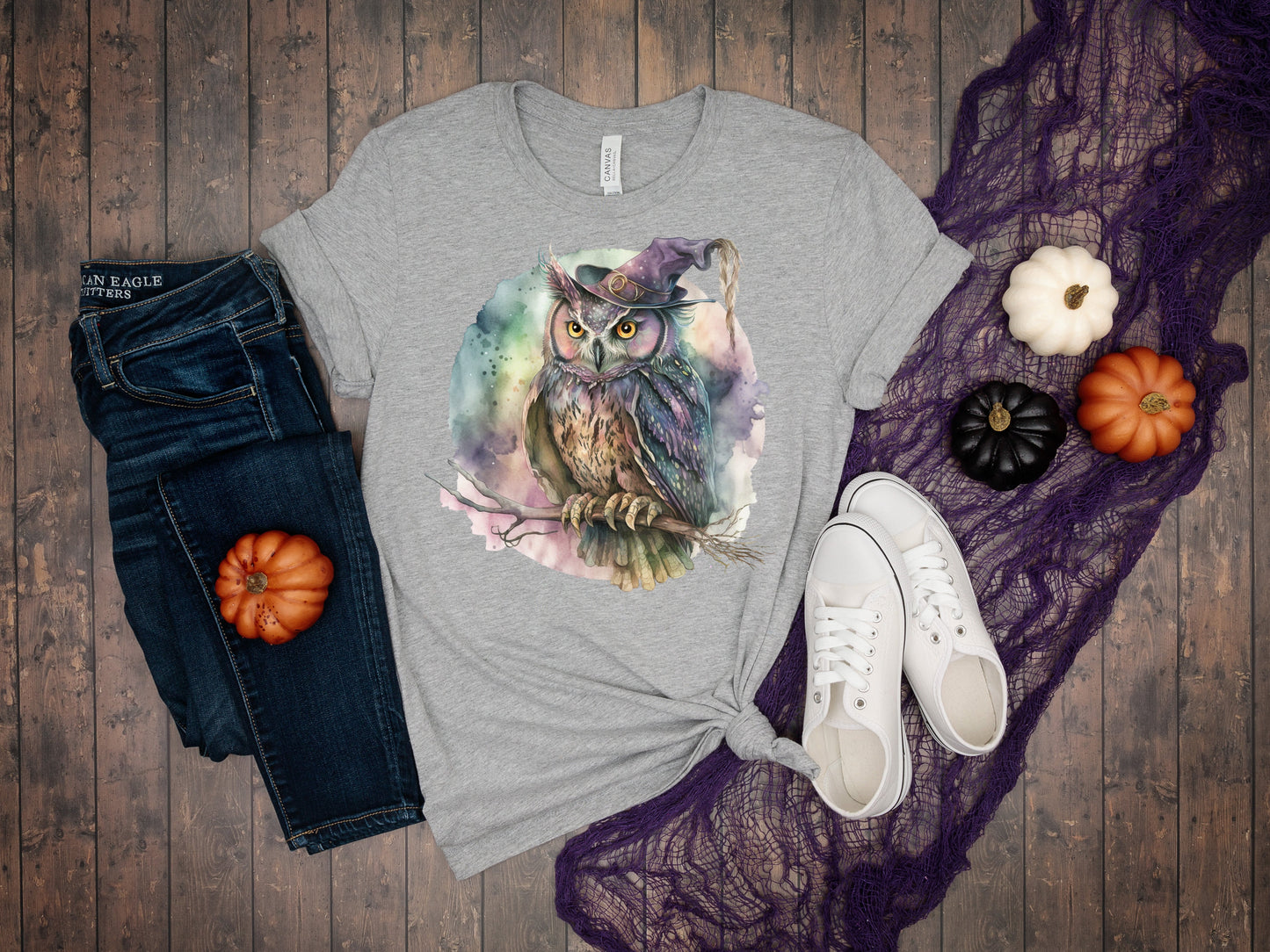 Pastel Witch Owl Graphic Tee